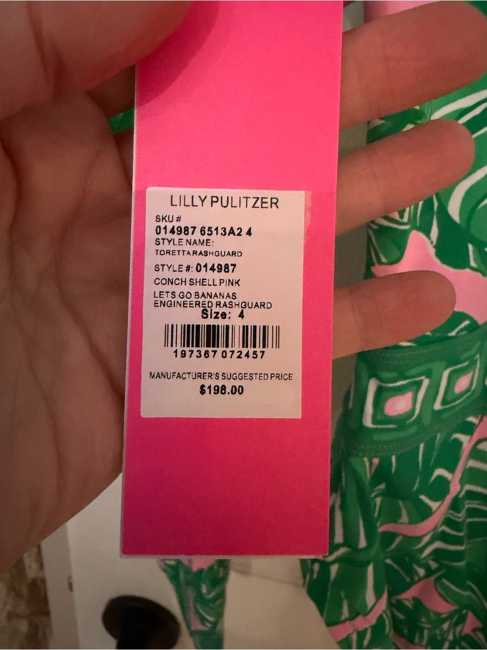 NWT- Lilly Pulitzer “Let’s go Banana’s” Zip-Front One-Piece Rash guard Size 4 - Picture 6 of 6